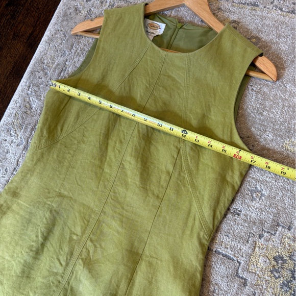 Talbots Irish Linen Shift Dress Chartreuse size 8 - Picture 10 of 12